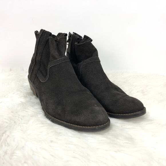 Dolce Vita 7.5 Womens Charcoal Suede Heeled Ankle Boots - Picture 1 of 8